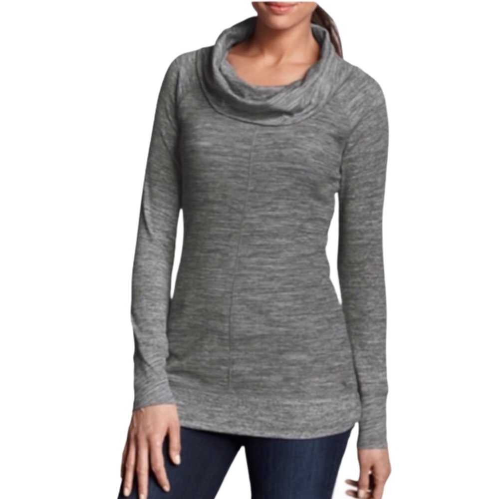 EDDIE BAUER Stine's Grey Waffle Cowl Neck Tunic Size Extra Small - Picture 10 of 10